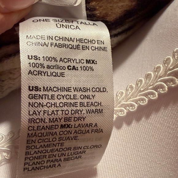 Chico's Animal Print Cowl Neck Poncho with Fringe Boho One Size - Picture 7 of 12